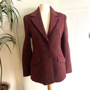 Louis Féraud Burgundy Textured Blazer | Tailored | F38 / D36